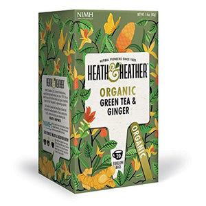 Heath & Heather Organic Green Tea & Ginger (Pack of 6)