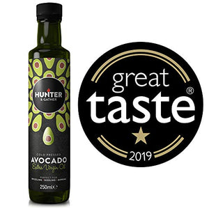 Hunter & Gather Extra Virgin Avocado Oil 250ml - Cold Pressed, Unrefined and Bottled in The UK