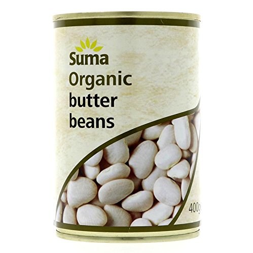 Suma Organic Butter Beans 400g x 4 (Pack of 4)