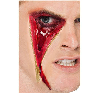 Smiffys Latex Flesh Zip Face Scar