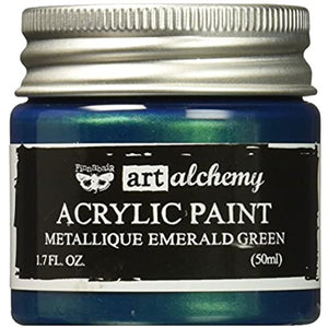 Prima Marketing Finnabair Art Alchemy Acrylic Paint 1.7 Fluid Ounces-Metallique Emerald Green, Other, Multicoloured, 4.59x4.49x5.2 cm