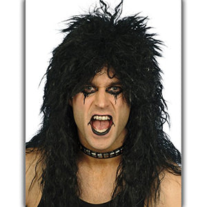 NET TOYS Rocker Wig Kiss | Men Wig Black | Rock Star Wig | Men's Lace Wig