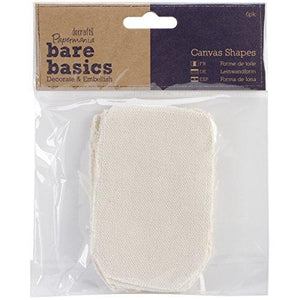 Papermania Bare Basics Canvas Shapes 6/Pkg-Tag