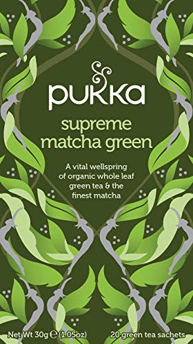 Pukka Supreme Matcha Green, Organic Herbal Green Tea with Oothu, Sencha & Suio Gang (4 Pack, 80 Tea bags)