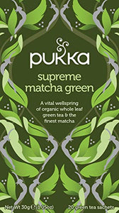 Pukka Supreme Matcha Green, Organic Herbal Green Tea with Oothu, Sencha & Suio Gang (4 Pack, 80 Tea bags)