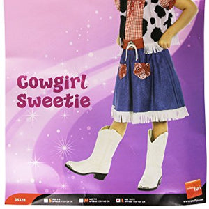 Smiffy's Cowgirl Sweetie Costume with Dress Vest Scarf Belt and Hat
