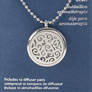 Solid Oak Es-Scent-Ials Locket Rnd W/Abstract Dsgn Ialslocktrndw/Abstrct