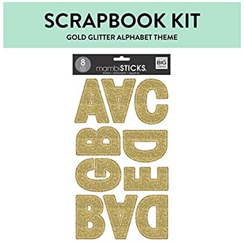 me & my BIG ideas Large Glitter Alphabet Stickers, Gold