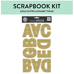 me & my BIG ideas Large Glitter Alphabet Stickers, Gold