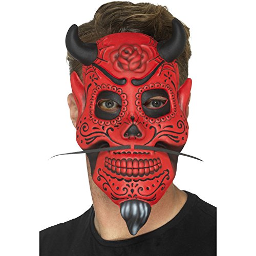 Smiffys 48133 Day of The Dead Devil Adult Mask (One Size)