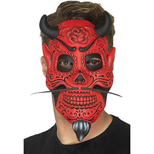 Smiffys 48133 Day of The Dead Devil Adult Mask (One Size)