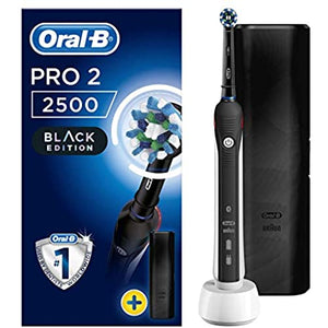 Oral-B Pro 2 2500 CrossAction Electric Toothbrush Rechargeable Powered by Braun, 1 Handle, 2 Modes Including Gum Care, 1 Toothbrush Head, Travel Case, 2-Pin UK Plug, Colour May Vary