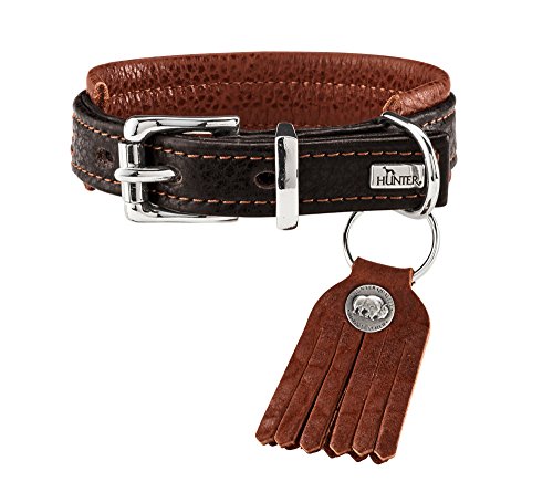 Collar Cody Comfort, 35 Bison Leather, Dark Brown/Cognac | Hunter