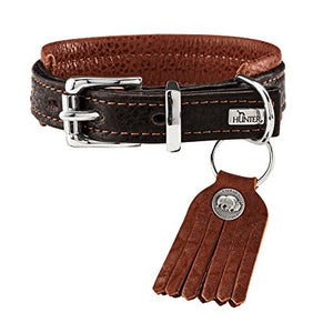 Collar Cody Comfort, 35 Bison Leather, Dark Brown/Cognac | Hunter