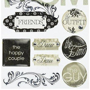 Soft Spoken Themed Embellishments, Black & White Prom
