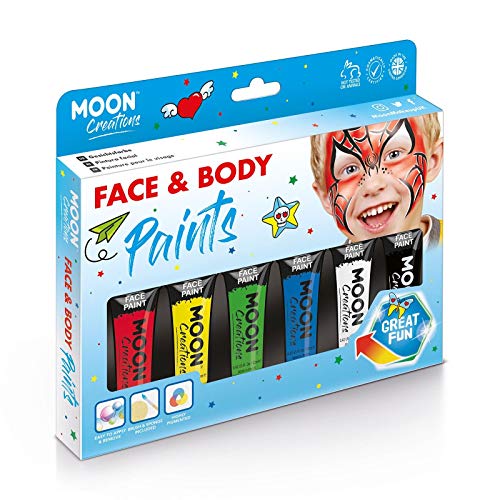 Face & Body Paint Primary Colours Boxset by Moon Creations - 12ml
