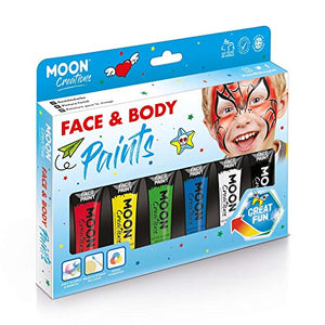 Face & Body Paint Primary Colours Boxset by Moon Creations - 12ml
