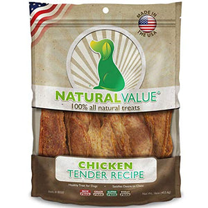 Natural Value 454G Soft Chew Chicken Tenders  | Loving Pet Products