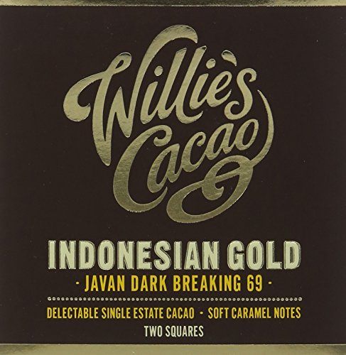 Willie's Cacao Indonesian 69 Javan Light Breaking Light Caramel Notes 80 g (Pack of 4)