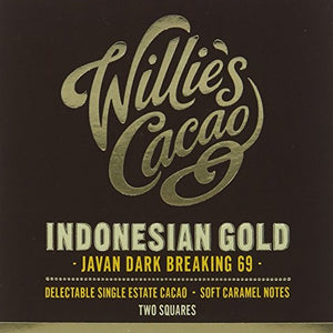 Willie's Cacao Indonesian 69 Javan Light Breaking Light Caramel Notes 80 g (Pack of 4)