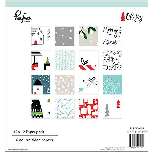 Pinkfresh Studio Double-Sided Paper Pack 12"X12" 16/Pkg-Oh Joy, 16 Designs