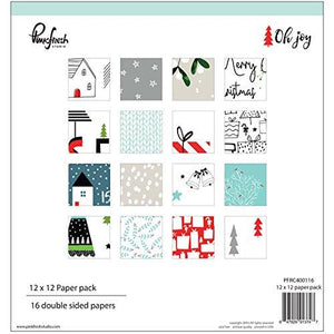 Pinkfresh Studio Double-Sided Paper Pack 12"X12" 16/Pkg-Oh Joy, 16 Designs