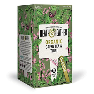 Heath & Heather Organic Green Tea & Tulsi (Pack of 6)