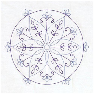 Stamped White Quilt Blocks 18"X18" 6/Pkg-Simple Mandala