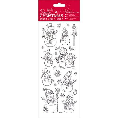 Papermania Color In Christmas Stickers-Snowmen