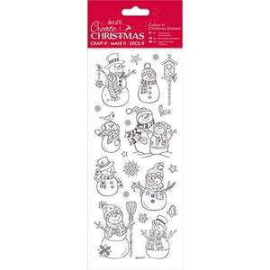 Papermania Color In Christmas Stickers-Snowmen
