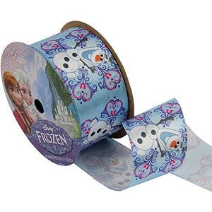 Offray Frozen Craft Ribbon, 1 1/2-Inch by 9-Feet, Olaf Snowflake