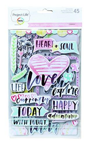 Project Life Chipboard Stickers 45/pkg - Inspire Edition