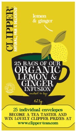 Clipper Org Lemon & Ginger Envelopes 25 Bag x 1