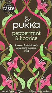 Pukka Peppermint & Licorice, Organic Herbal Tea (4 Pack, 80 Tea bags)