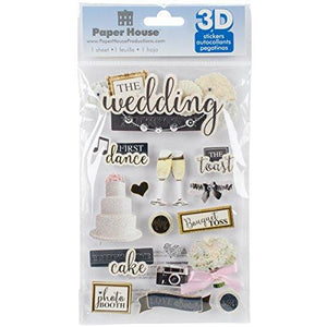 Paper House 3D Stickers 4.5"X7"-Wedding Reception