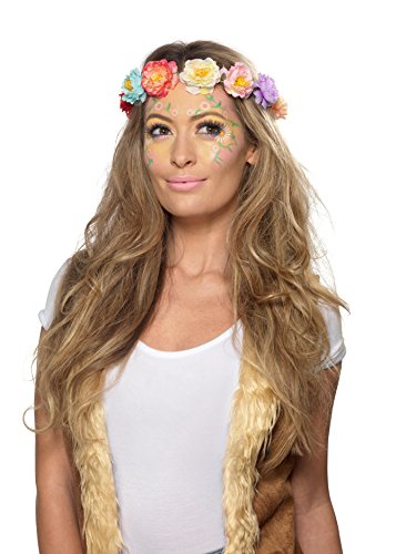 Smiffy's 48922 Smiffys Hippie Cosmetics Kit, Aqua Multi-colour, One Size