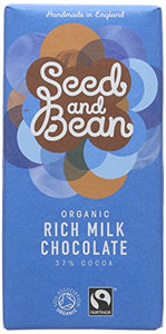 Organic Seed and Bean Rich Milk Chocolate 85 g (Pack of 8)
