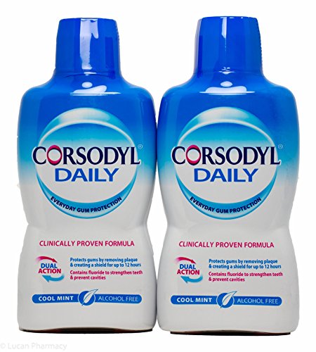 Multibuy 2X Corsodyl® Daily Cool Mint Alcohol Free Dual Action Mouthwash 500ml