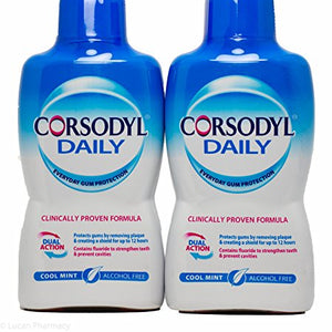 Multibuy 2X Corsodyl® Daily Cool Mint Alcohol Free Dual Action Mouthwash 500ml