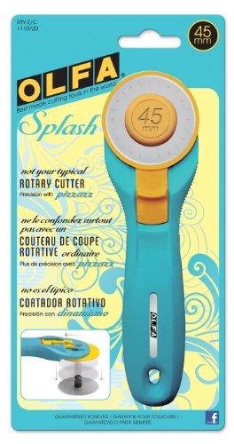 Olfa Splash Rotary Cutter Aqua 45mm, Aqua