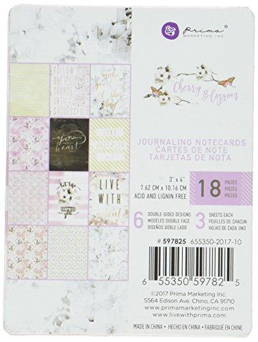 Prima Marketing Unique Design Cherry Blossom Journaling Cards, 3" x 3"
