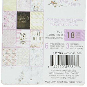 Prima Marketing Unique Design Cherry Blossom Journaling Cards, 3" x 3"