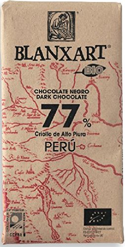 Blanxart 77% Peru Dark Organic 125g (Pack of 4)