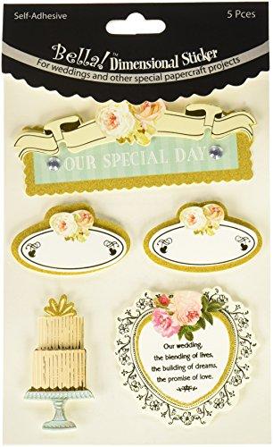 Ruby Rock-It Bella Wedding Glitter and Foil 3D Stickers, Our Special Day, Multicolor