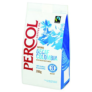 Percol FT Decaf Colombia Ground Coffee 200 g (Pack of 2 bags)