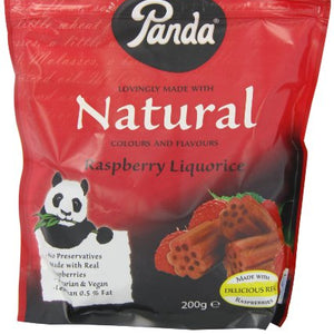 Panda Liquorice Raspberry Bag 200 g (Pack of 6)