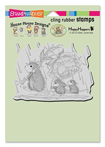 STAMPENDOUS House Mouse Cling Stamp, Peony Umbrella