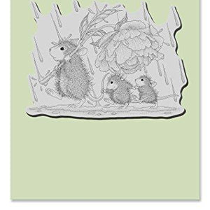 STAMPENDOUS House Mouse Cling Stamp, Peony Umbrella