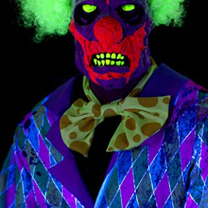 Smiffys 46829 UV Black Light Clown Mask, Multi-Colour, One Size