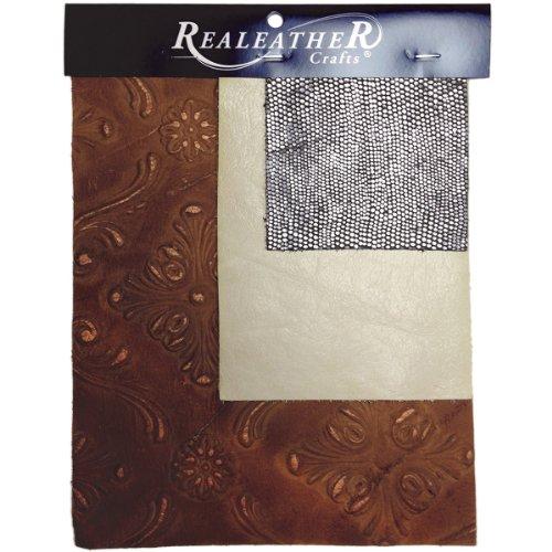 Realeather Crafts BDL-3 Assorted Leather Trim Pack, 3-Pack
